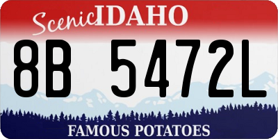 ID license plate 8B5472L