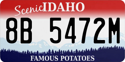 ID license plate 8B5472M