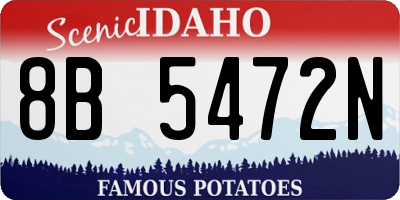 ID license plate 8B5472N