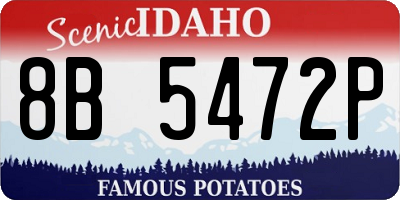 ID license plate 8B5472P