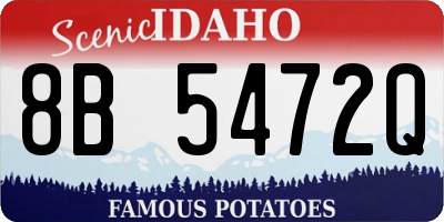 ID license plate 8B5472Q
