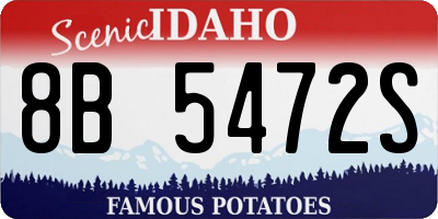 ID license plate 8B5472S