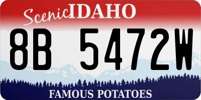 ID license plate 8B5472W