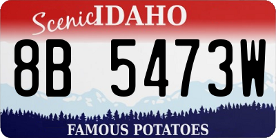ID license plate 8B5473W