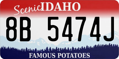 ID license plate 8B5474J