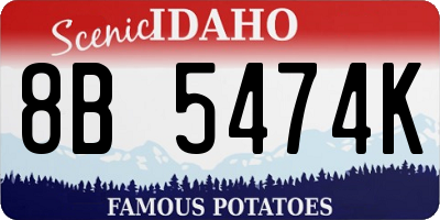 ID license plate 8B5474K