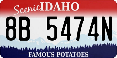ID license plate 8B5474N