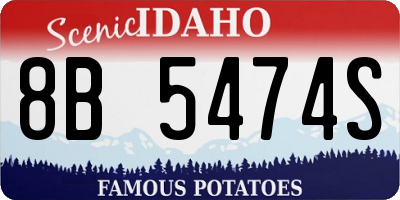 ID license plate 8B5474S