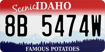 ID license plate 8B5474W