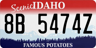 ID license plate 8B5474Z