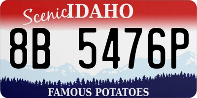 ID license plate 8B5476P