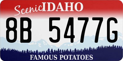 ID license plate 8B5477G