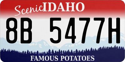 ID license plate 8B5477H