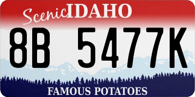 ID license plate 8B5477K