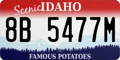 ID license plate 8B5477M
