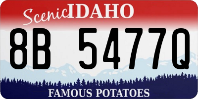 ID license plate 8B5477Q