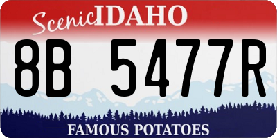 ID license plate 8B5477R