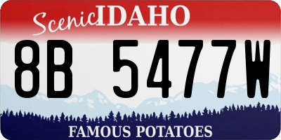ID license plate 8B5477W