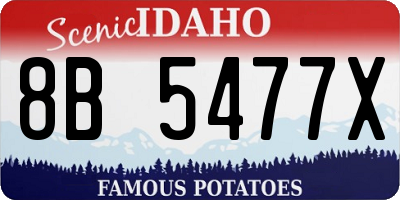 ID license plate 8B5477X