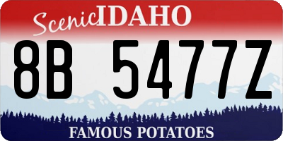 ID license plate 8B5477Z