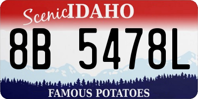 ID license plate 8B5478L