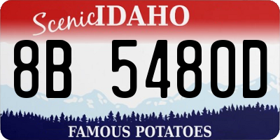 ID license plate 8B5480D