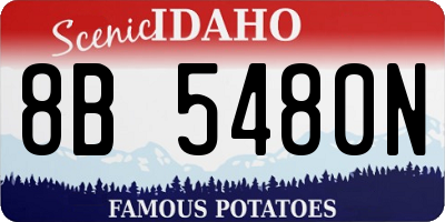 ID license plate 8B5480N
