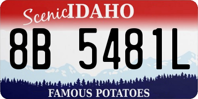 ID license plate 8B5481L