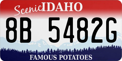 ID license plate 8B5482G