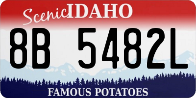ID license plate 8B5482L