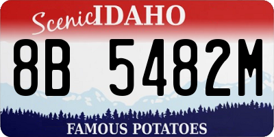 ID license plate 8B5482M