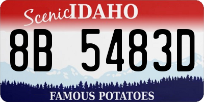 ID license plate 8B5483D