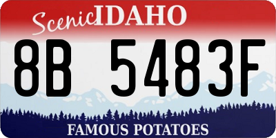 ID license plate 8B5483F