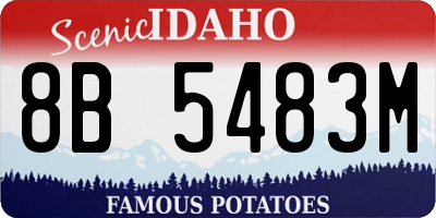 ID license plate 8B5483M