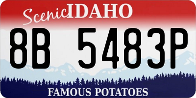 ID license plate 8B5483P