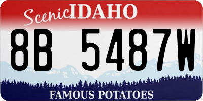 ID license plate 8B5487W