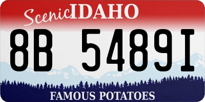 ID license plate 8B5489I