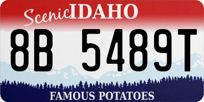 ID license plate 8B5489T