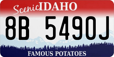 ID license plate 8B5490J