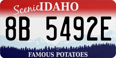 ID license plate 8B5492E