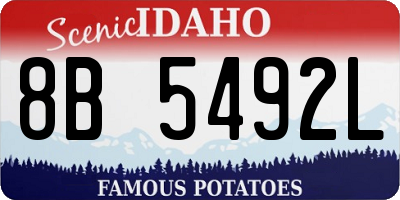 ID license plate 8B5492L