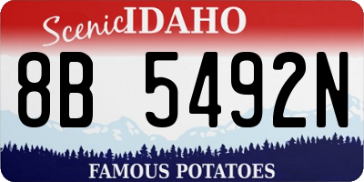 ID license plate 8B5492N