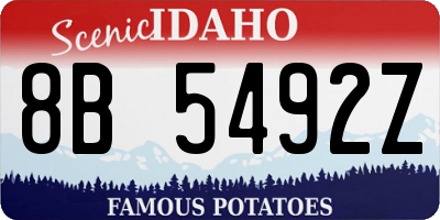 ID license plate 8B5492Z