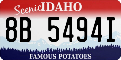 ID license plate 8B5494I