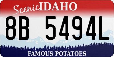 ID license plate 8B5494L