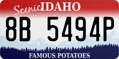 ID license plate 8B5494P