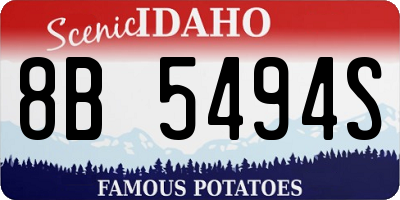 ID license plate 8B5494S