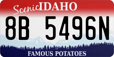 ID license plate 8B5496N