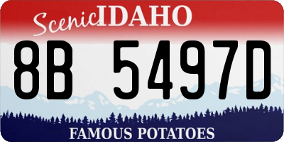 ID license plate 8B5497D