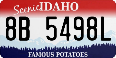 ID license plate 8B5498L